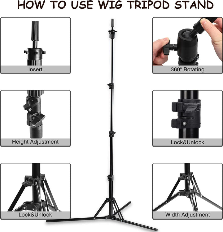 Neverland Beauty & Health 58cm Perückenkopf,Perücke kopf mit Perückenständer 120cm,Perücke machen Ma