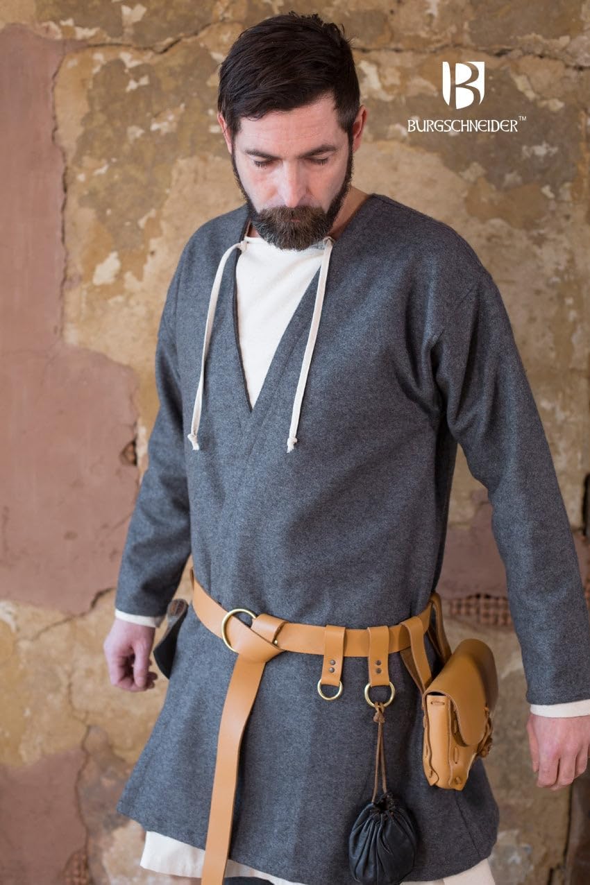 Burgschneider Mittelalter LARP Wikinger Klappenrock Loki - Wolle Dunkelgrau XXL, XXL