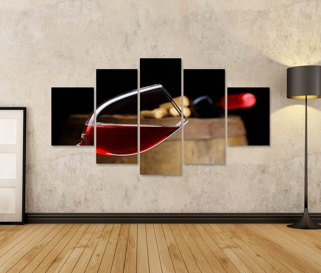 islandburner Bild auf Leinwand Glas Wein Mit Fass Wandbild Poster Kunstdruck Bilder Format: 170x80cm