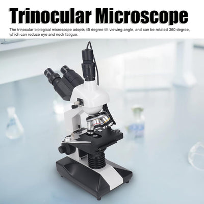 Trinokulares Durchlicht Mikroskop, Trinokularmikroskop 40X Bis 5000X mit Elektronischen 5MP-Okularen