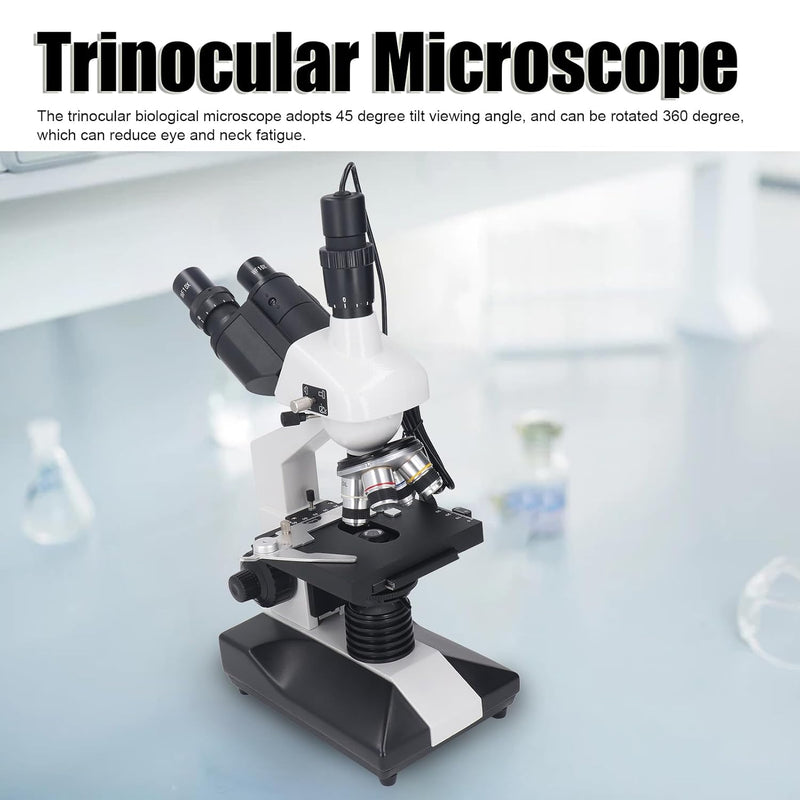 Trinokulares Durchlicht Mikroskop, Trinokularmikroskop 40X Bis 5000X mit Elektronischen 5MP-Okularen
