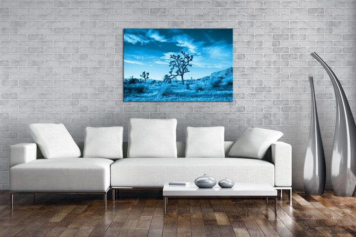 deyoli beeindrucken Wüstenlandschaft Format 80x60 Effekt: Monocrome Blau als Leinwandbild, Motiv fer