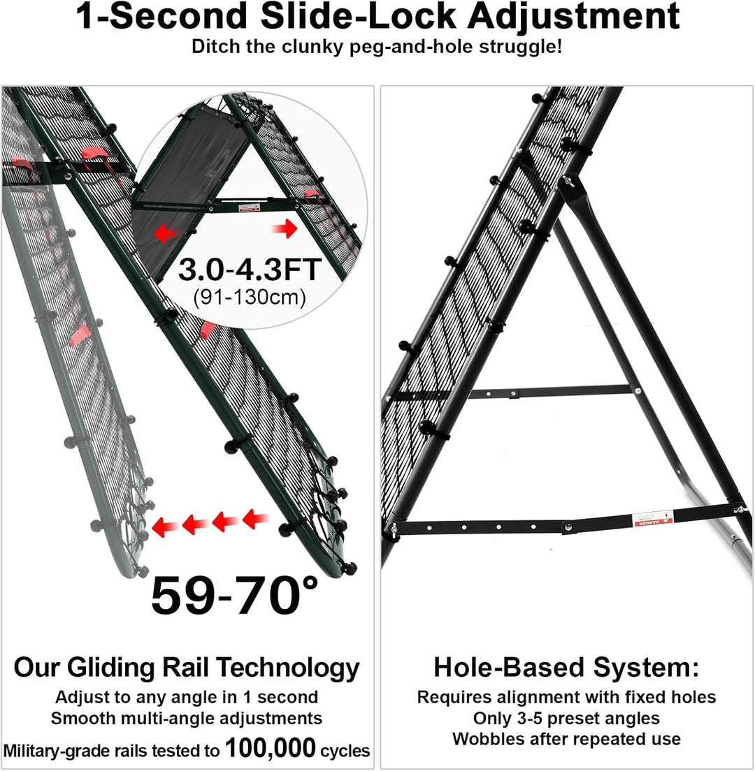 Doppelseitige Rebounder Net Fussball Training Ausrüstung, 100/120/180cm, Fussball Tor Kickback Ziel