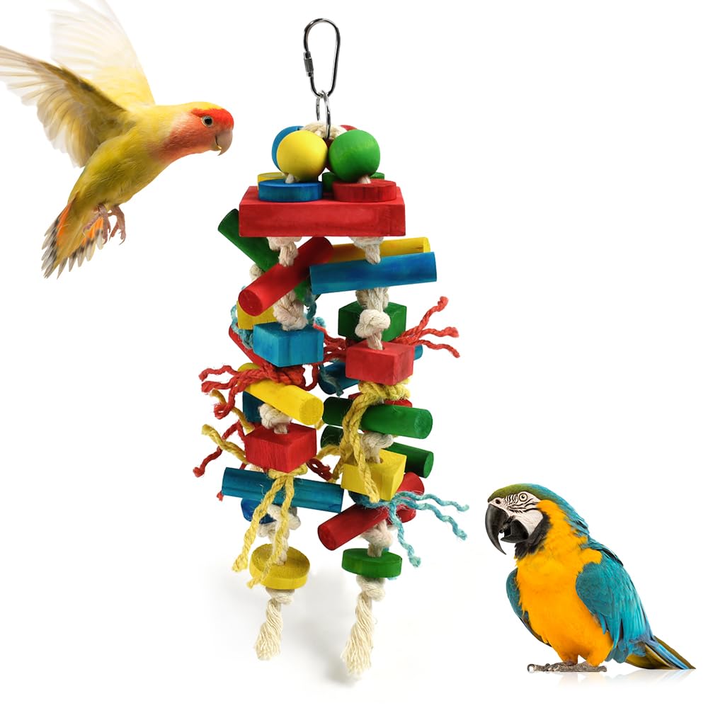Papageienspielzeug Holz Vogel Spielzeug Papagei Spielzeug Käfig Vogelspielzeug für Papageien Kauspie