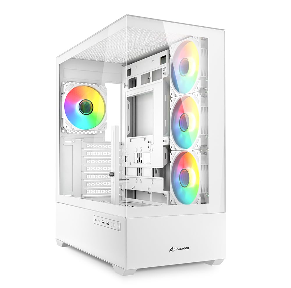 Sharkoon AK6 RGB PC Gehäuse, ATX, Weiss