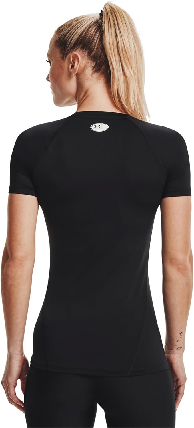 Under Armour Damen HeatGear Compression Short-Sleeve T-Shirt, Schwarz