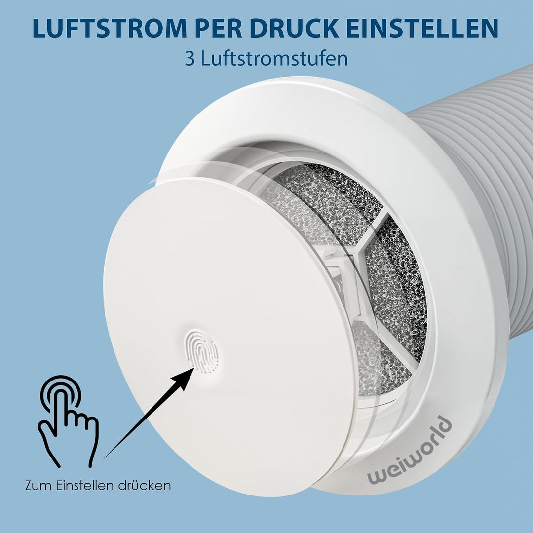 100 mm passives Lüftungsgitter für eine kühle energieeffiziente Umgebung, mit Teleskoprohr aus Alumi