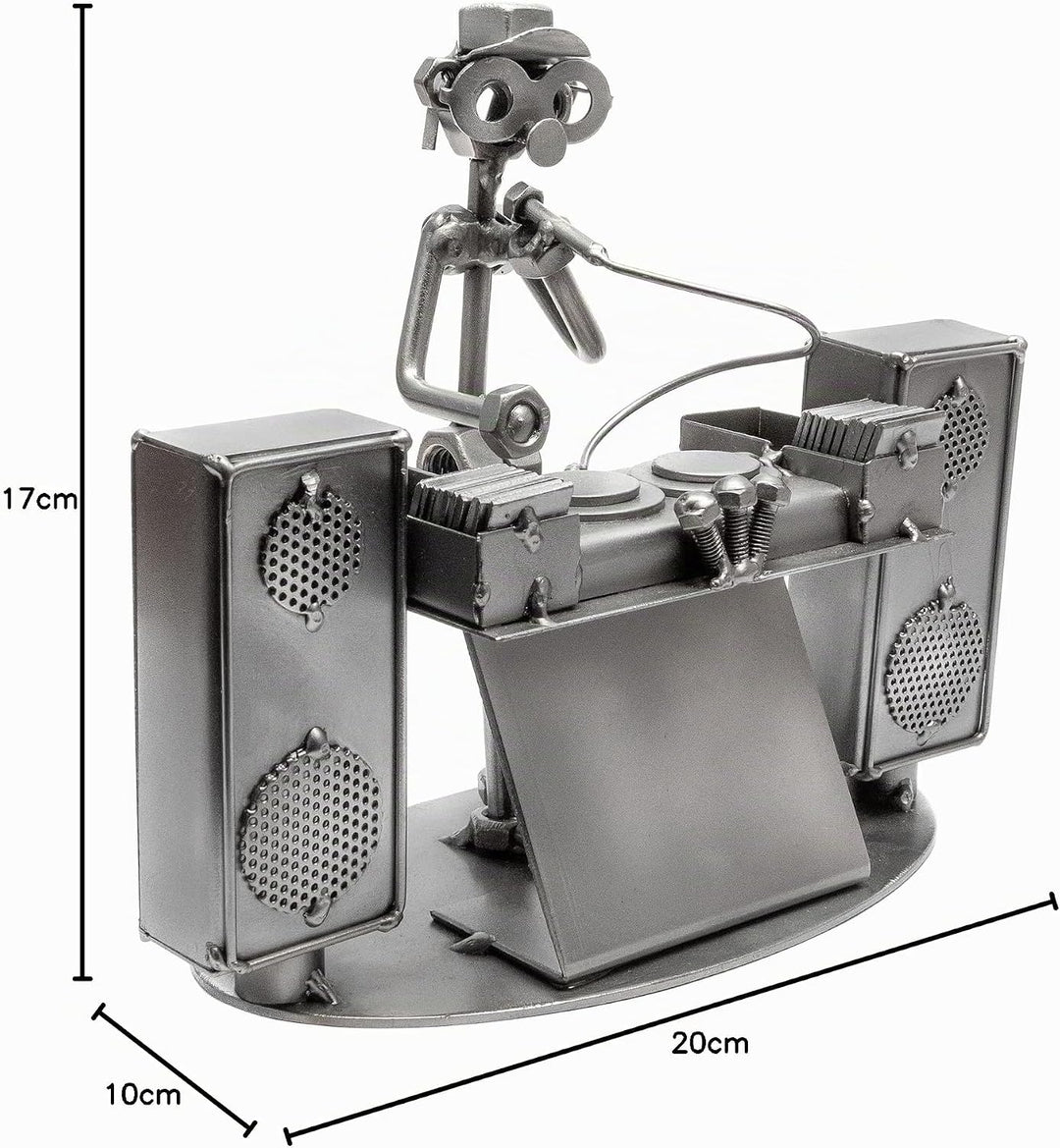 STEEMO Schraubenmännchen Diskjockey DJ Musik Geschenk Metall-Deko 20x10x17 cm