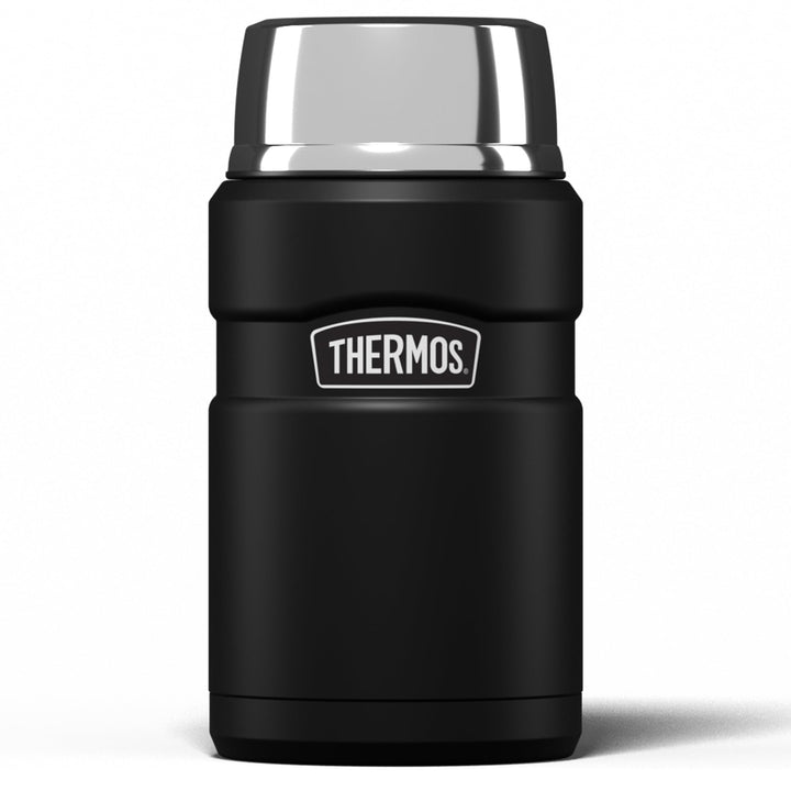 Thermos Edelstahl König Nahrung Flask - Matt Black (710 ml), Black