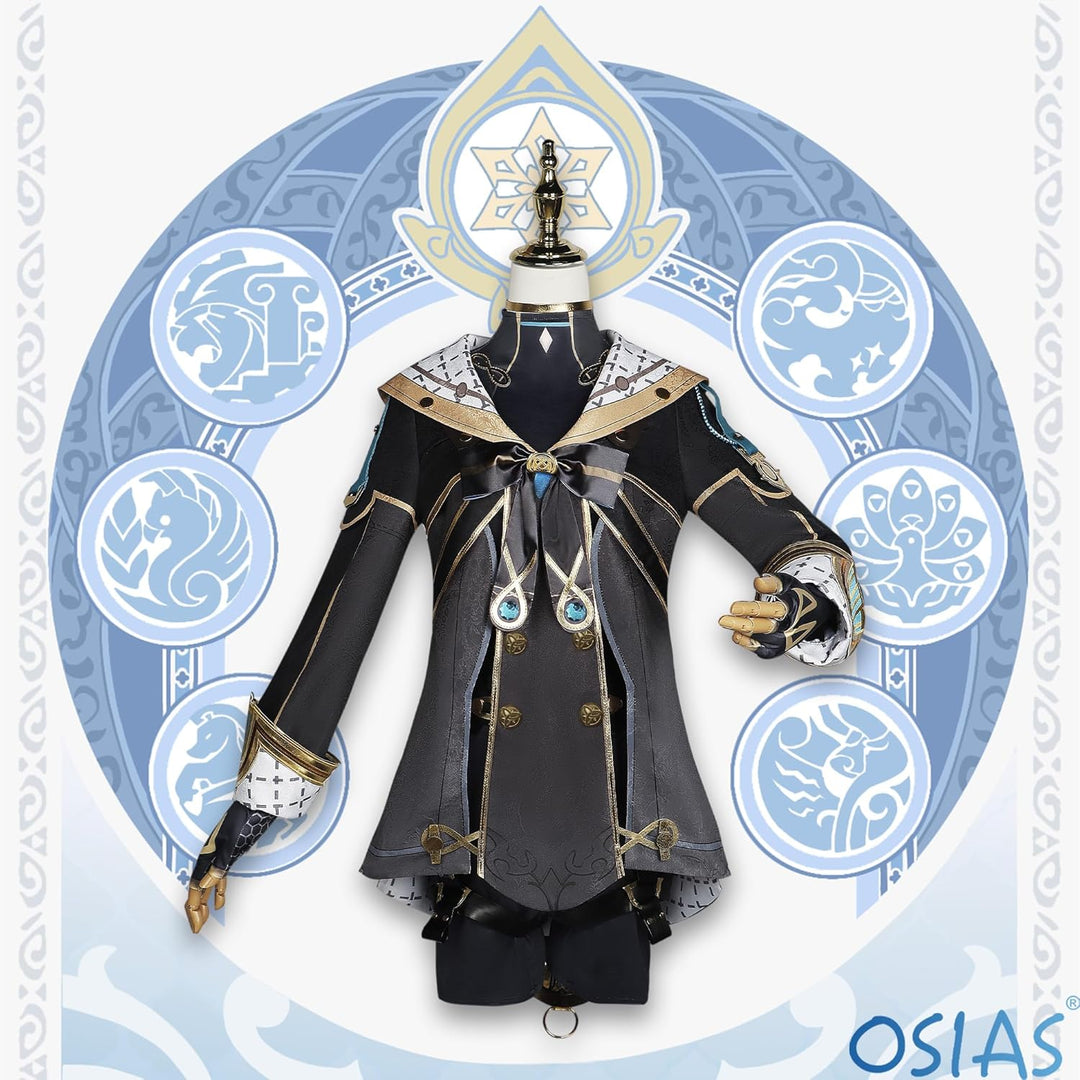OSIAS Genshin Impact Cosplay Kostüm, verbesserte Version mit hochwertigen Stoffen, Accessoires und P
