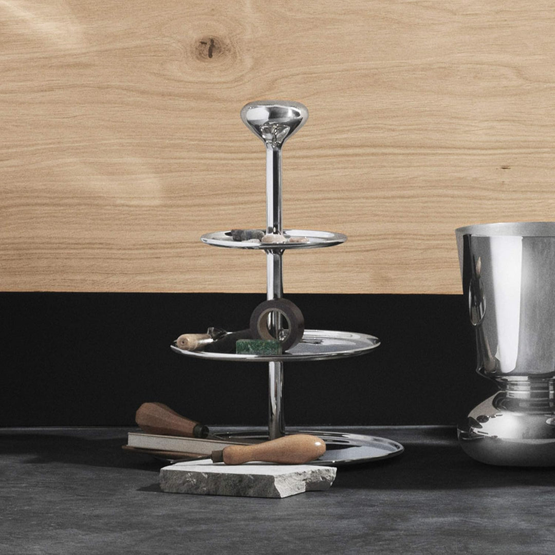 Georg Jensen GJ 170612 Etagere, Edelstahl, stainless steel, 26,4 x 26,4 x 35,2 cm
