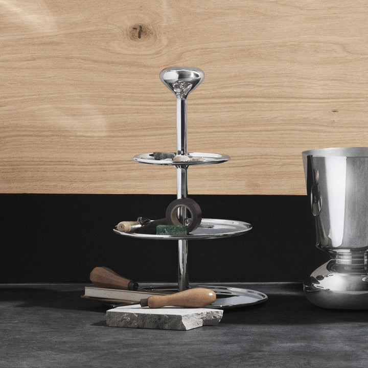 Georg Jensen GJ 170612 Etagere, Edelstahl, stainless steel, 26,4 x 26,4 x 35,2 cm