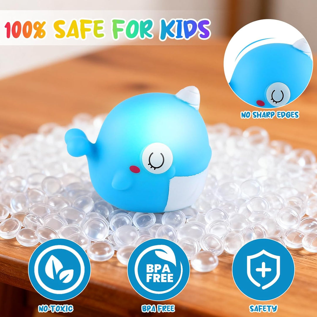 6 Stück Badespielzeug Leuchtend für Babys und Kleinkinder, Sensorisches Baby Badespielzeug mit Blink