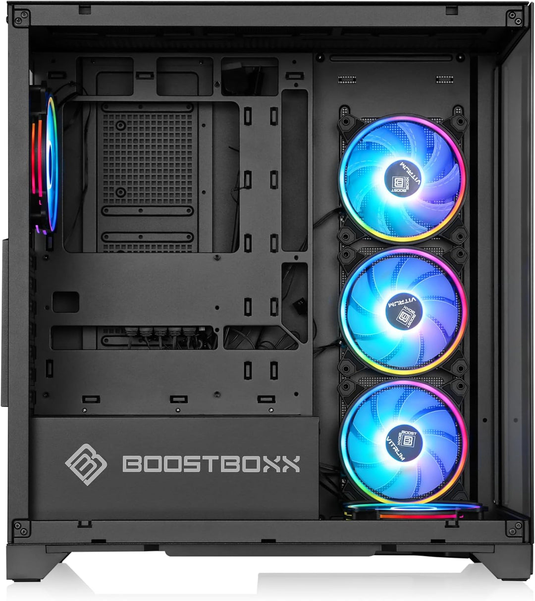 Gaming PC-Gehäuse VITRUM PRO - Midi-Tower, aRGB Beleuchtung (inkl. Steuerung), Glas-Seitenteil, vorm