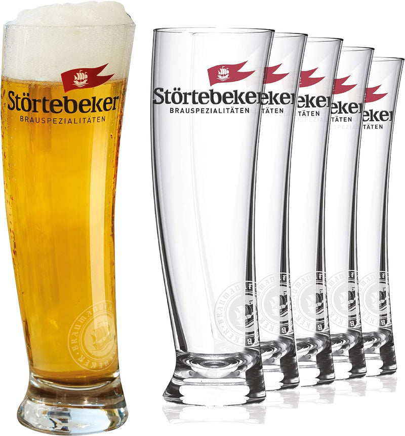 Störtebeker Biergläser 0,3 l | 6 Weizengläser im Sydney Segelglas Design | Weizenbiergläser 0,3 l |