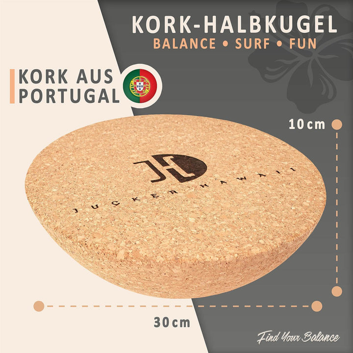 JUCKER HAWAII Balance Board Ocean Rocker | Balanceboard mit Rocker Shape (100% Echtholz) und extra r