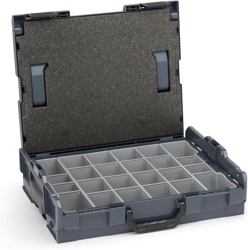 Bosch Sortimo Werkzeugkoffer-Set • L-Boxx 102 anthrazit • bestückt mit Ordnungssystem Insetboxen-Set