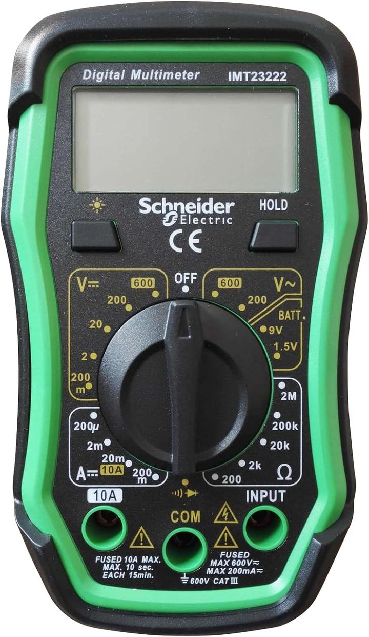 Schneider Electric - Thorsman Digital Multimeter mit LCD-Display Beleuchtet, Kategorie 3, Batterie 9
