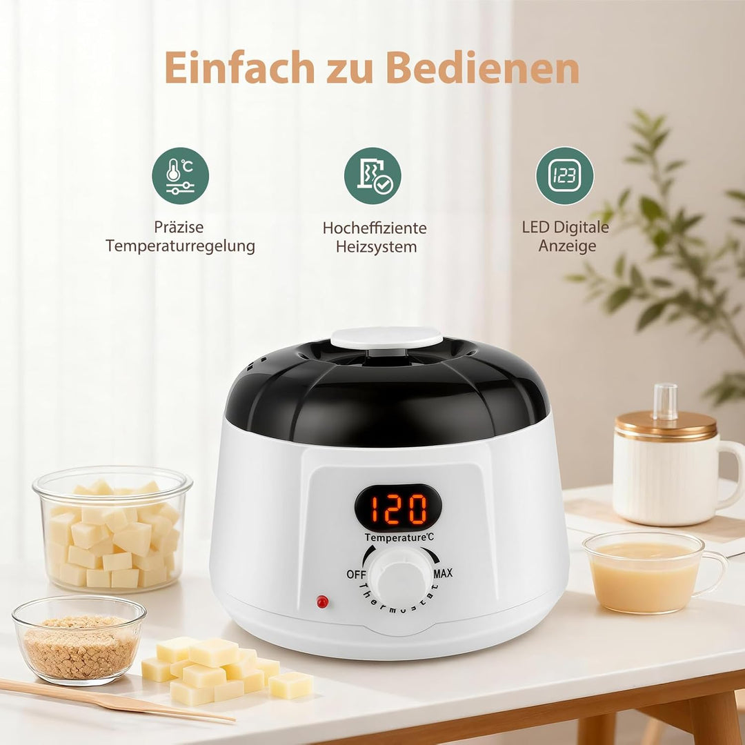 Elektrischer Wachsschmelzer, mit 2 Herausnehmbaren Innentöpfen Wachsschmelzofen - 100x Dochte, Docht