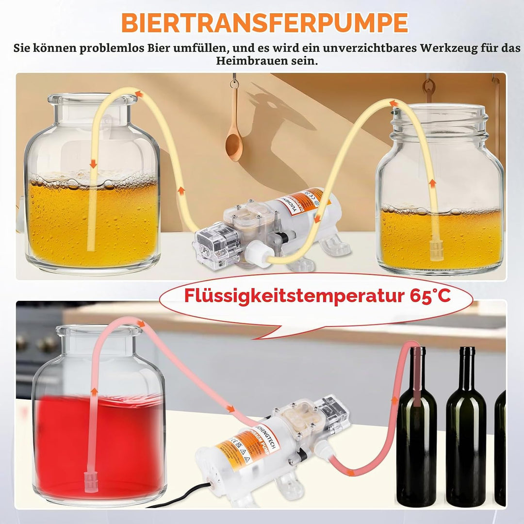 YUCHENGTECH Haushalt Bierpumpe Elektrische Weinförderpumpe Selbstansaugende Pumpe in Lebensmittelqua