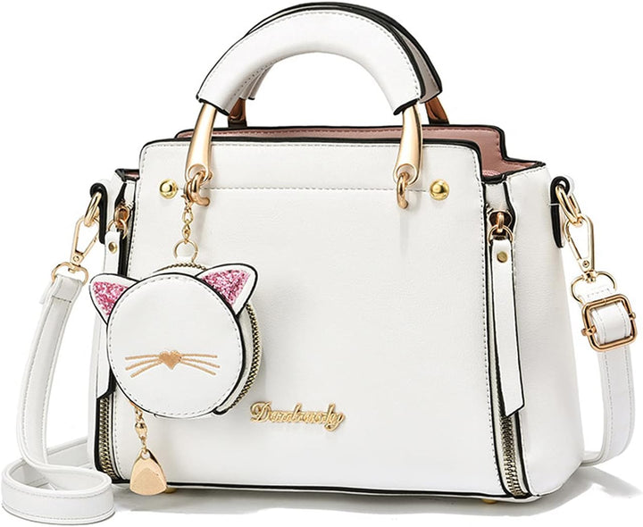 PORRASSO Damen Handtasche Süsse Umhängetasche Henkeltaschen Frauen Wasserdicht PU Leder Schultertasc