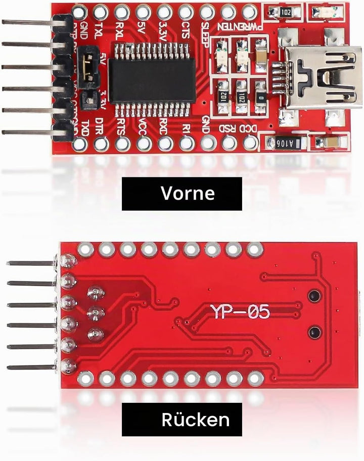USB-C zu TTL Serial Adapter mit FT232RL RUIZHI 3 Stück FT232RL Modul für 3.3V und 5V Mini USB zu TTL