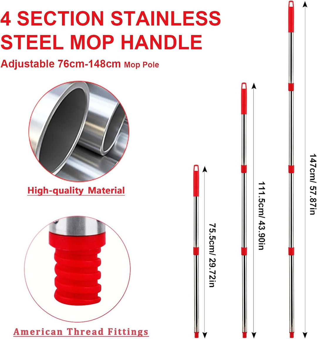 Sgizoku 6er-Set Wischmopp für Viledar Turbo Smart/Spin/EasyWring&Clean 1 Tank Eimer, 4 Rot Mikrofase