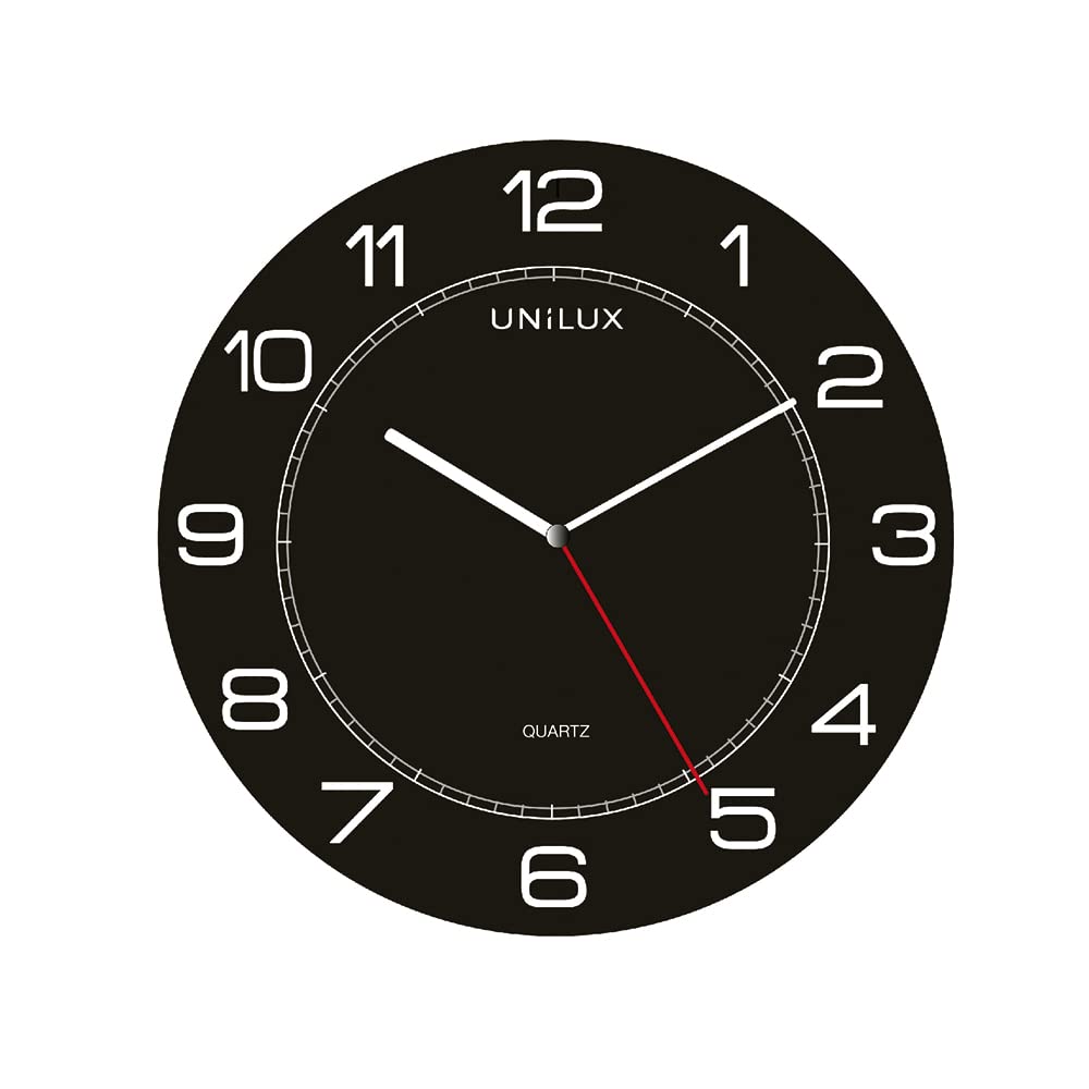 Unilux riesen Wanduhr Mega in schwarz, moderne, analoge Uhr für grosse Räume