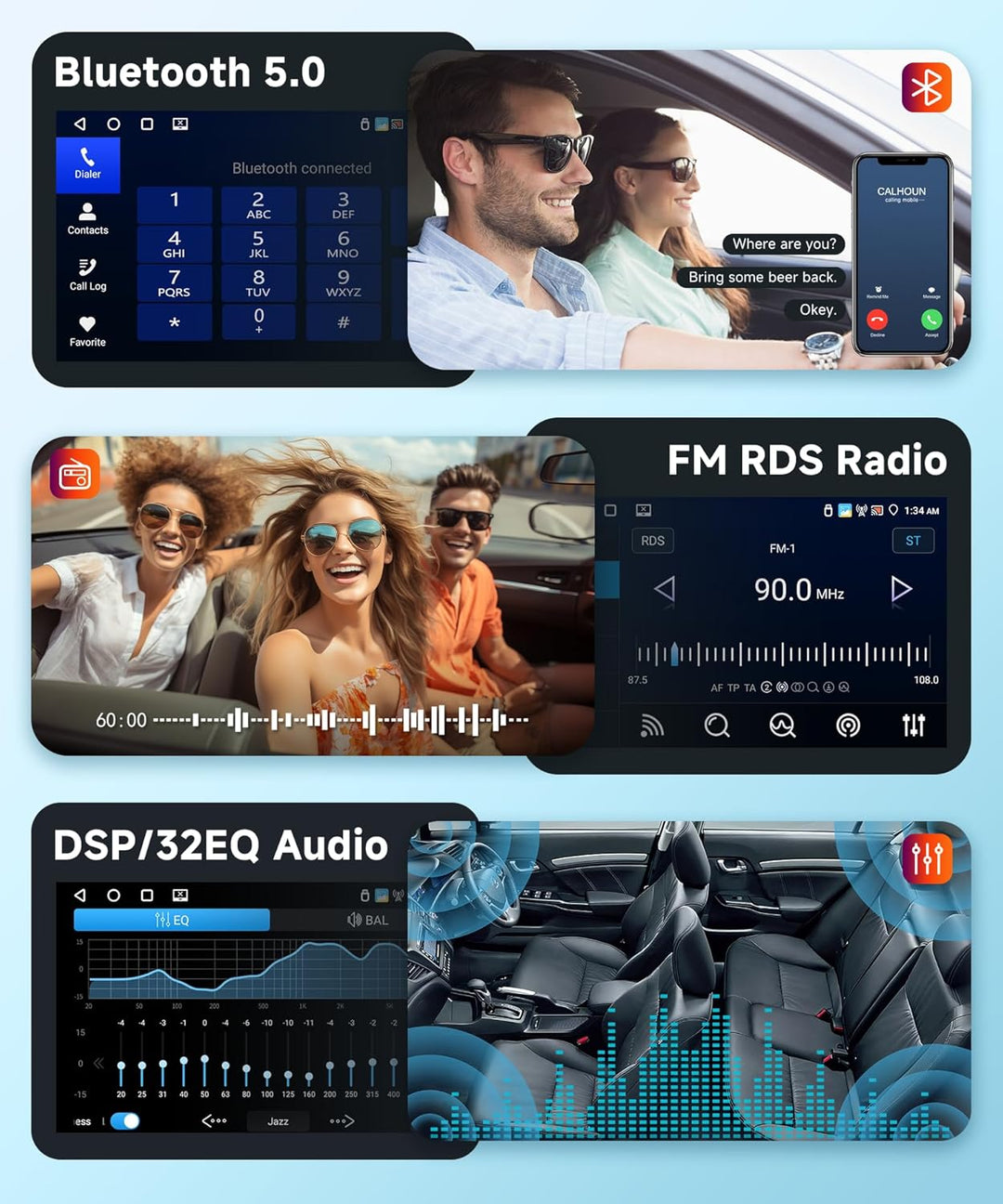 【4+64G】 Hodozzy Carplay Bildschirm für FIAT Ducato/Citroen Jumper/Peugeot Boxer 2008-2015 mit USB/US