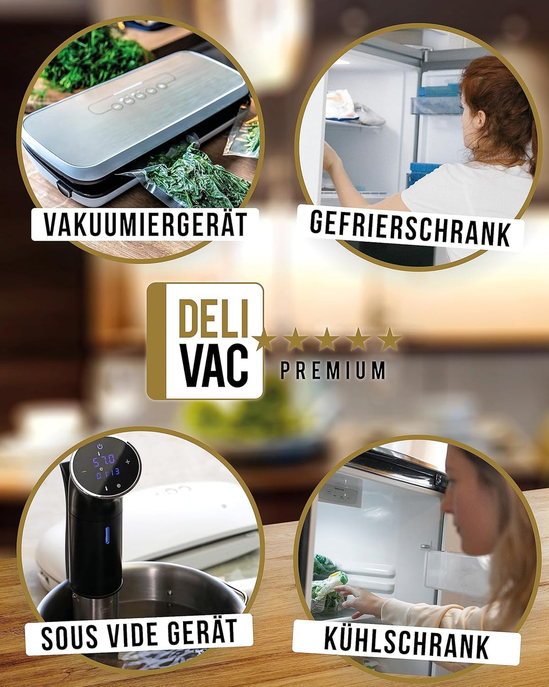 DeliVac Vakuumierbeutel - 100 Stück, 30x40cm, für alle Vakuumierer | geprägte Vakuumbeutel für Leben