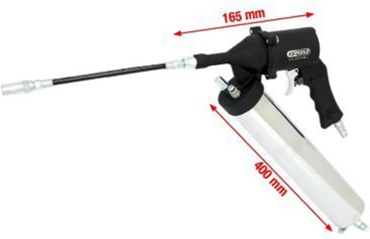 KS Tools 515.3900 Druckluft-Fettpresse mit flexiblem Schlauch und Düse