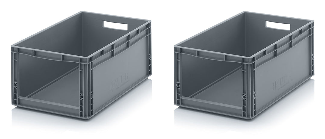 Auer Packaging 2x Euro Sichtlagerkasten 60 x 40 x 27 cm inkl. gratis Zollstock * Eurobehälter mit Fe