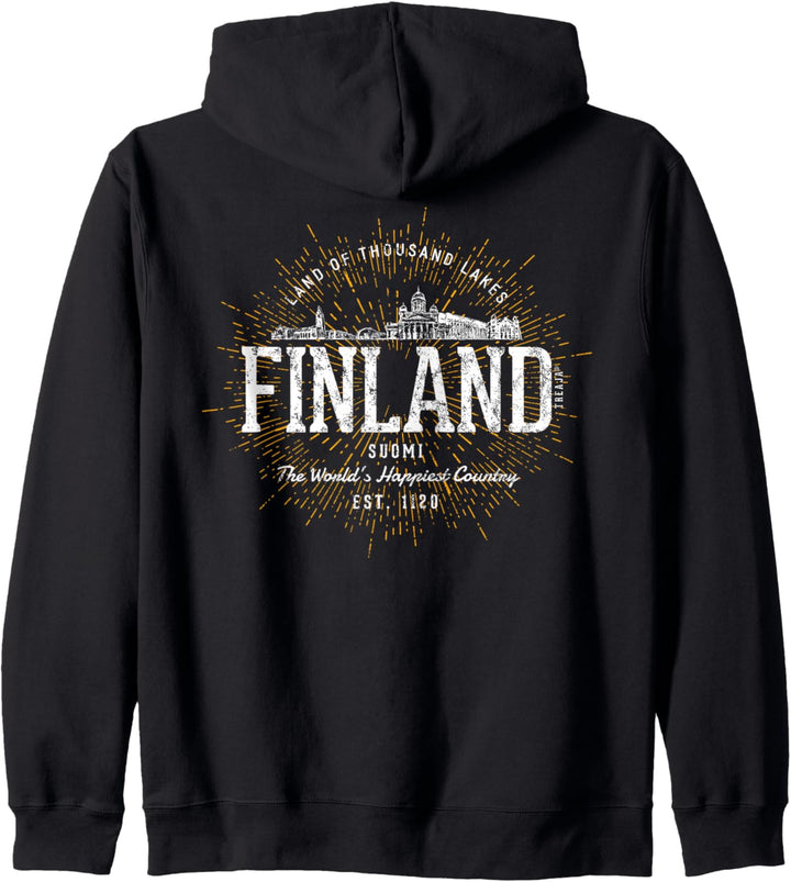 Vintage Finnland Retro Kapuzenjacke
