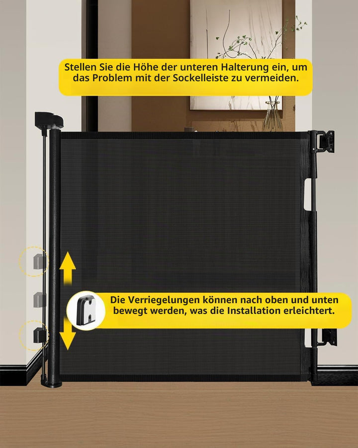 Patywaga Treppenschutzgitter Ausziehbar 0-180cm,Türschutzgitter Ausziehbar mit Treppenschutz &amp; Kinde