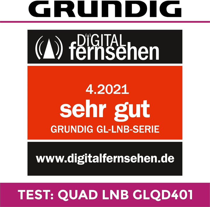 [ Test SEHR GUT *] GSS 5/8 Multischalter + GSS Grundig 4fach Quad LNB im Set, Multiswitch für 1 Sate
