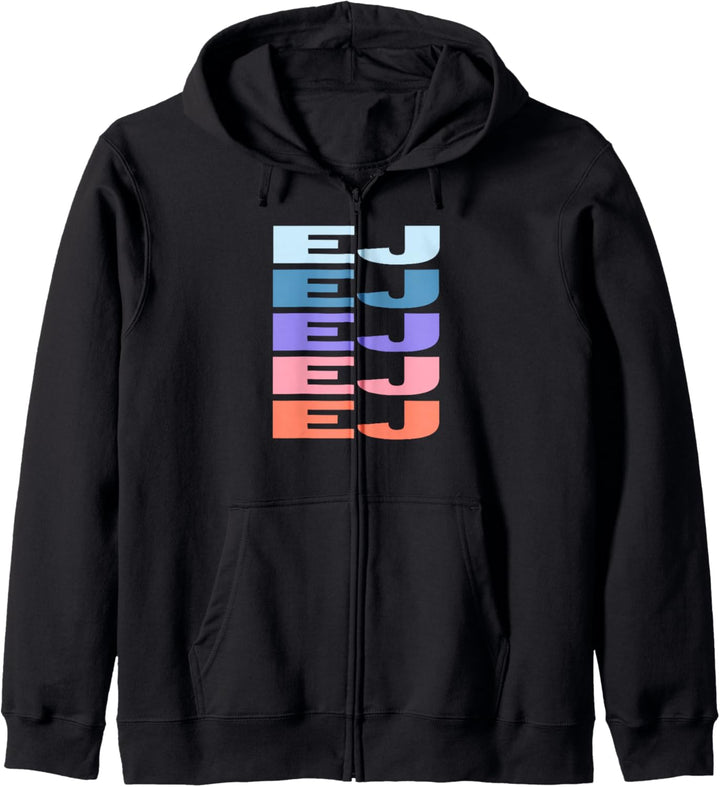 Funny Modern Repeated Text Design EJ Kapuzenjacke