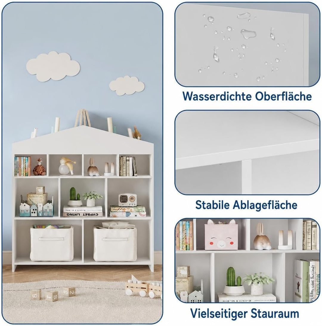 Zstar Bücherregal Kinder Aus PB, Kinderregal Mit 9 &amp; 15 Fächer, Vielseitige Aufbewahrung Für Kinderz