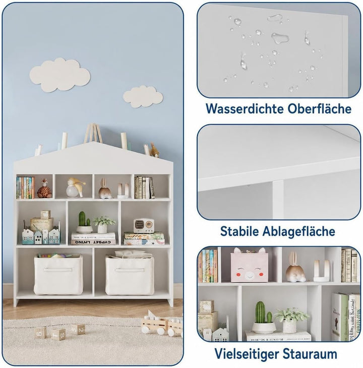 Zstar Bücherregal Kinder Aus PB, Kinderregal Mit 9 &amp; 15 Fächer, Vielseitige Aufbewahrung Für Kinderz