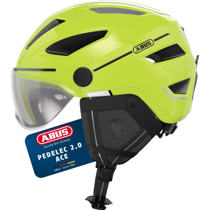 ABUS Stadthelm Pedelec 2.0 ACE - Fahrradhelm mit Rücklicht, Visier, Regenhaube, Ohrenschutz - für Da