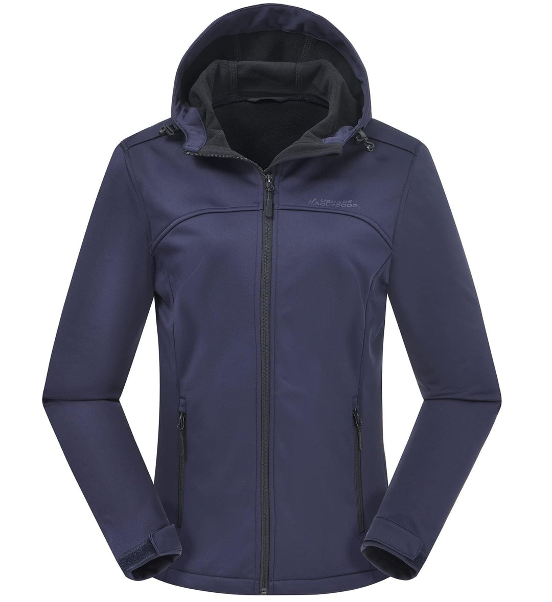 ATLASLAVA Damen Softshelljacke Leichte mit Fleece-Futter Kapuze Windjacke Laufen Wandern S Blau, S B