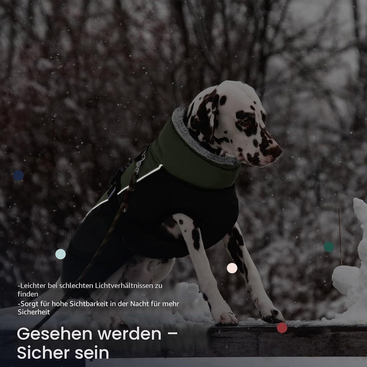 IECOii Hundemantel Winter,Warme Fleece Rollkragen Hundejacke,Wasserdicht Winterjacken Wintermäntel f