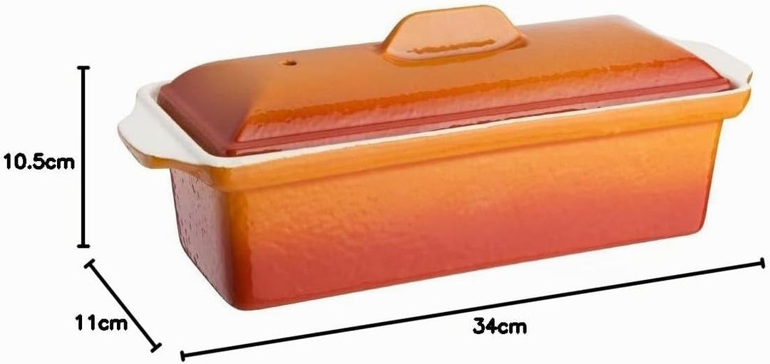Vogue Orange Pastetenform, 1,3 l, 110 x 340 x 105 mm, kommerzielle Form 90(h) x 310(w) x 110(d)mm.,