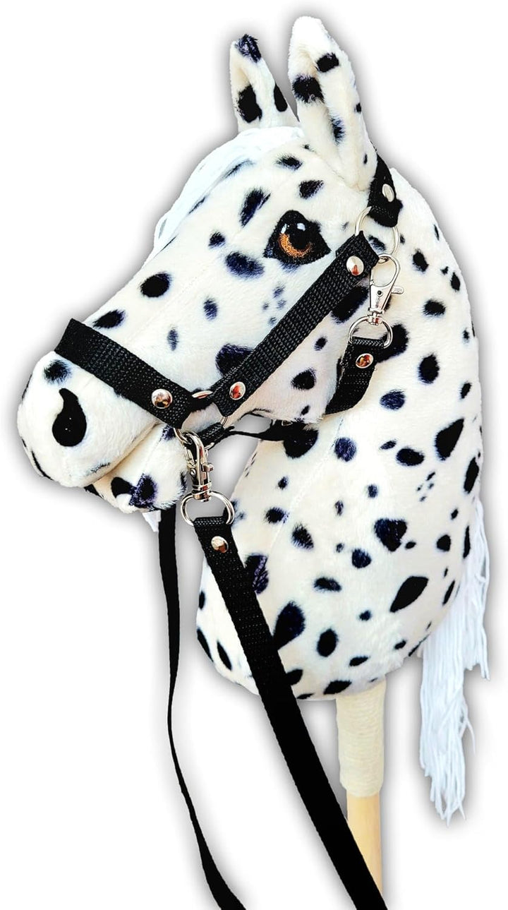 Steckenpferd A4 (Pferd auf einem Stock) Hobby Horse A4 komplett mit Kantar wie auf dem Foto (Black a