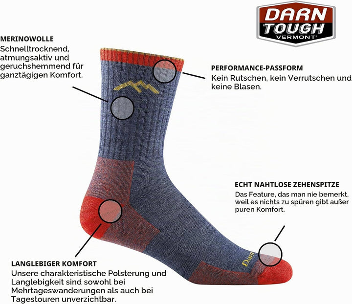 Darn Tough Herren Socken, XL denim