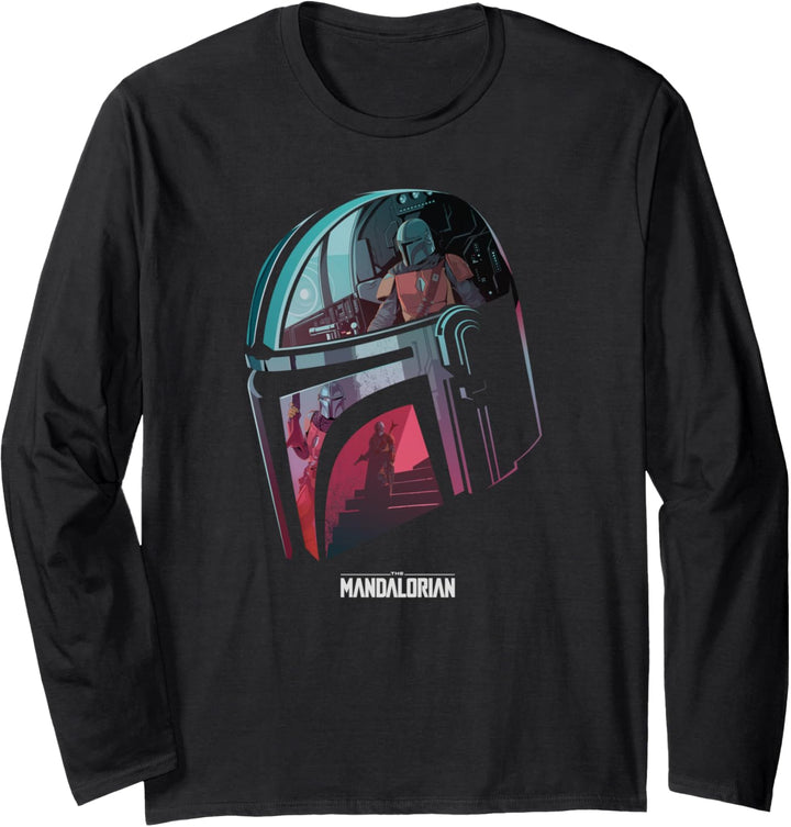 Star Wars Mandalorian Helmet Langarmshirt