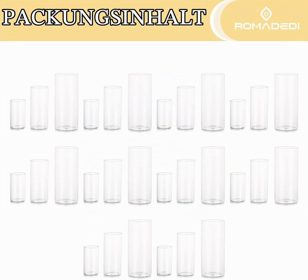 Windlicht Glas Kerzenhalter Kerzenständer Glaszylinder：Romadedi 30er Set Windlichter für Kerzen Stum