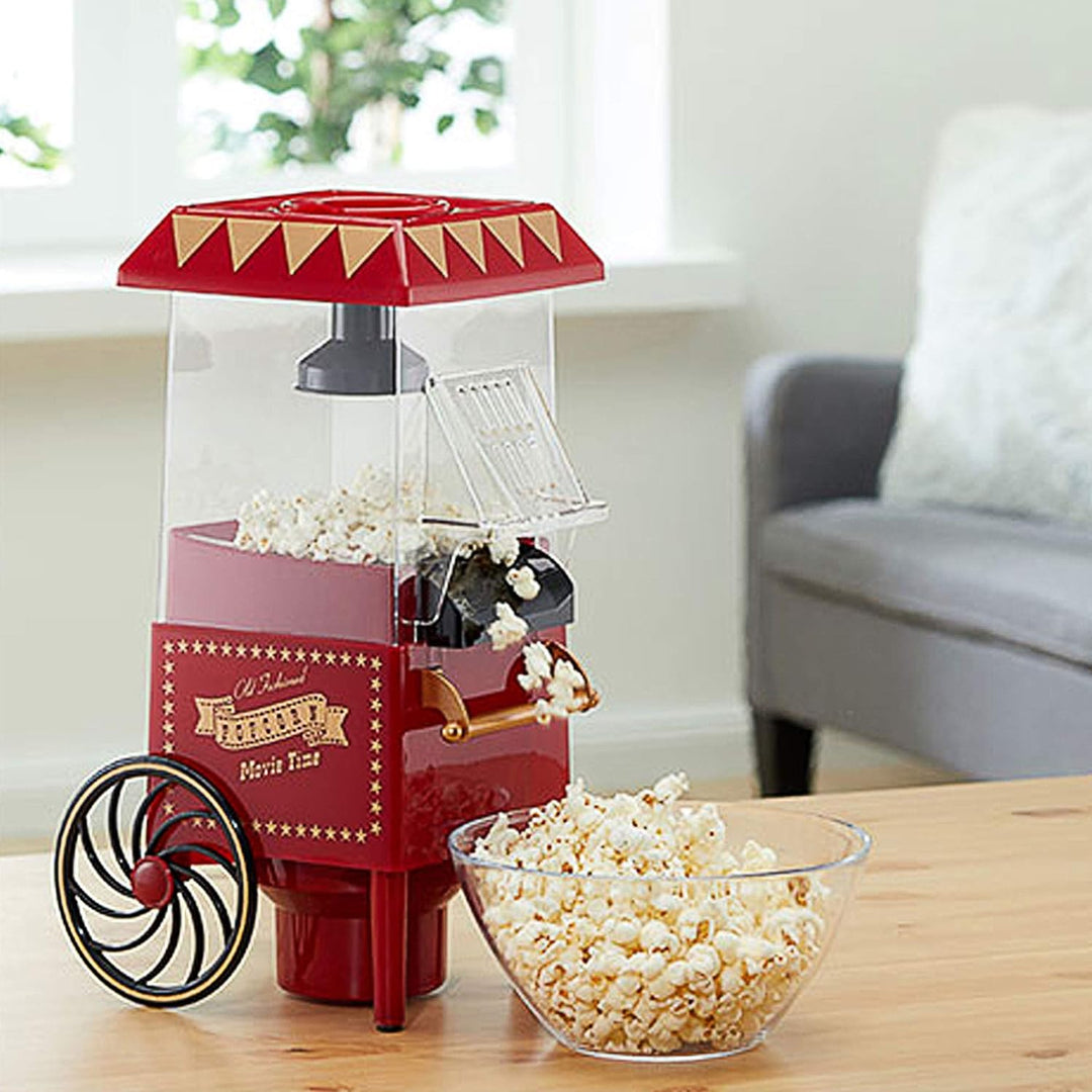 Retro Popcorn Maschine mit Heissluft fettreduziertes Popcorn Ölfrei Fettfrei Popcorn Automat