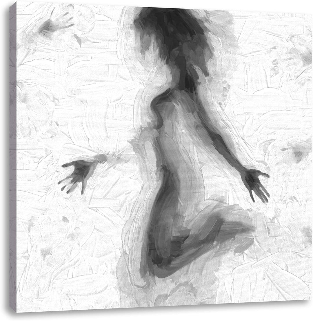 Pixxprint Schatten Einer Frau als Leinwandbild/Grösse: 70x70 cm/Wandbild/Kunstdruck/fertig bespannt,