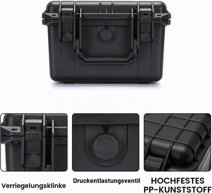Mayouko Tragbarer Werkzeugkasten mit stossfestem Schwamm, wasserdicht IP67, wasserdichter Hartschale