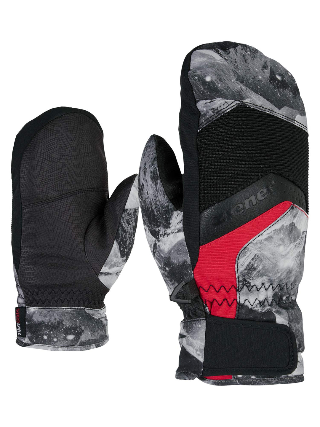 Ziener Jungen LABINOS AS(R) Mitten Glove junior Ski-Handschuhe 6 grey mountain print, 6 grey mountai